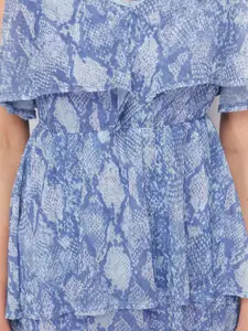 Trendyol Shoulder Straps Sleeveless Floral Print Fit & Flare Dress