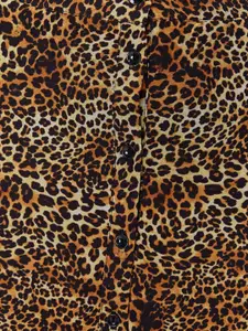 Trendyol Animal Printed Semi Sheer Flared Maxi Skirt