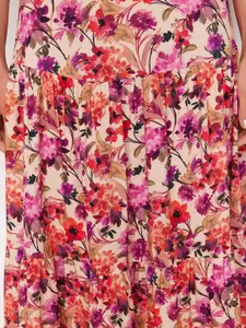 Trendyol Floral Printed Flared Midi Skirts