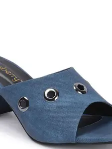 DressBerry Blue Emellished Block Heels