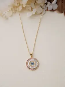 SWASHAA 18K Gold-Plated CZ-Studded Pendants With Chains
