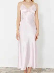 Trendyol Shoulder Straps Sleeveless Maxi Nightdress