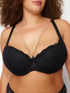 Trendyol Floral Lace Full Coverage Underwired Lightly Padded Bra With All Day Comfort