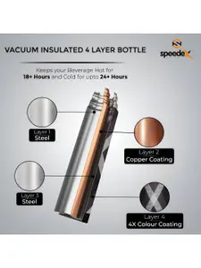Speedex Black Stainless Steel Double Wall Vacuum Water Bottle 750 ml