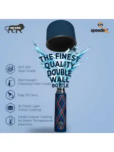 Speedex Blue & Red Single Stainless Steel Solid Double Wall Vacuum Water Bottle 1 ltr