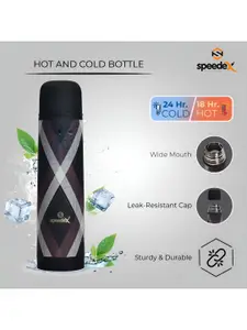 Speedex Black Stainless Steel Double Wall Vacuum Water Bottle 1 Ltr