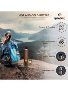 Speedex Brown Stainless Steel Double Wall Vacuum Water Bottle 1 Ltr