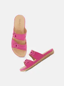 DressBerry Women  Magenta Comfort Open Toe Flats