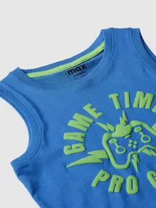 max Boys Typography Printed Round Neck T-shirt