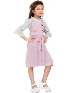 Wish Karo Girls Flared Dungarees With Top