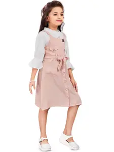 Wish Karo Girls Flared Dungarees With Top