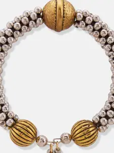 ATIBELLE Silver-Plated Beaded Bangle-Style Bracelet