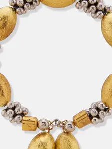 ATIBELLE Silver-Plated Beaded Bangle-Style Bracelet