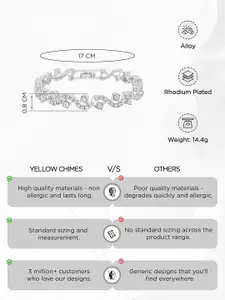 Yellow Chimes Silver-Plated Crystals Studded Wraparound Bracelet