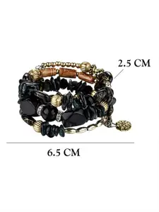 Yellow Chimes Bohemian Natural Stones Beaded Wraparound Bracelet