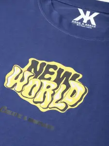 Kook N Keech Edgy Appeal Typography Printed Pure Cotton Oversized T-Shirt