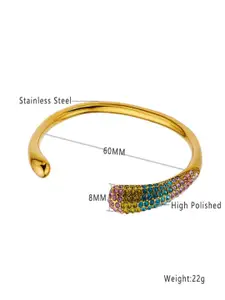 AQUASTREET Zircon 18K Gold-Plated Waterproof Open Bracelet