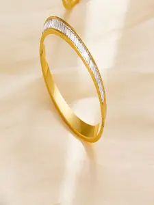 AQUASTREET Lux White Zircon 18K Gold-Plated Cuff Bracelet