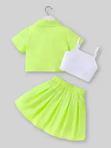 INCLUD Girls Short Sleeves Shirt With Skirt