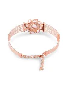 AMI Cubic Zirconia Rose Gold Plated Link Bracelet