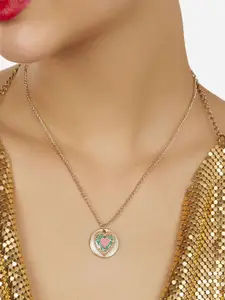 AMI Enamelled Heart Shape Pendants With Chains