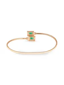 AMI Cubic Zirconia Rose Gold Plated Kada Bracelet