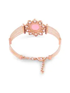 AMI Cubic Zirconia Rose Gold Plated Wraparound Bracelet