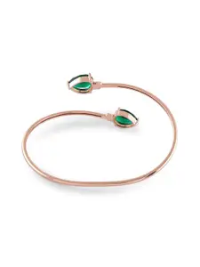 AMI Cubic Zirconia Rose Gold Plated Kada Bracelet