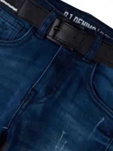 Gini and Jony Boys Slim Fit Mid-Rise Low Distress Light Fade Jeans