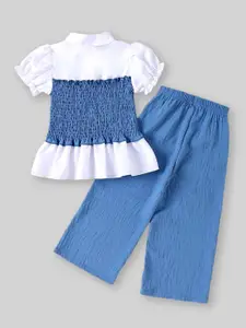 INCLUD Girls Self Design Top With Trouser