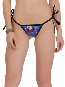 SELFCARE Printed Cotton Non Padded Bra & Tie Up Panty Lingerie Set SN1060