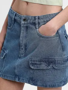 FOREVER 21 Pure Cotton Straight Mini Skirt