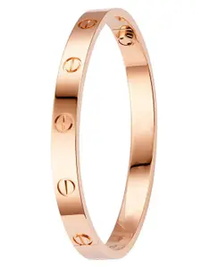 Peora Stainless Steel Rose Gold Plated Kada Bracelet