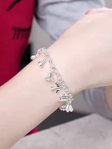 Peora Silver Plated 925 Sterling Silver  Charm Bracelet