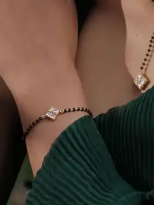 Unniyarcha Gold-Plated Kundan-Studded 925 Silver Wraparound Mangalsutra Bracelet