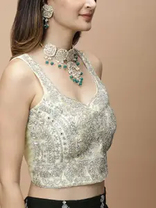 Vervee Couture Embellished Beads and Stones Ready to Wear Lehenga & Blouse With Dupatta