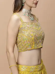 Vervee Couture Embroidered Thread Work Ready to Wear Lehenga & Blouse With Dupatta