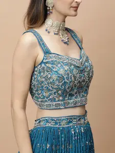 Vervee Couture Embroidered Sequinned Ready to Wear Lehenga & Blouse