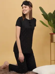 Sweet Dreams Women polka dot Printed Night suit