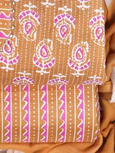 Sun Fashion And Lifestyle Ethnic Motifs Printed Gotta Patti Unstitched Dress Material