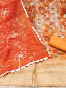 KIMISHA Embellished Organza Unstitched Dress Material