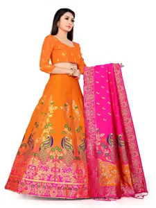 LeeliPeeri Designer Women Printed Semi-Stitched Lehenga & Unstitched Blouse With Dupatta