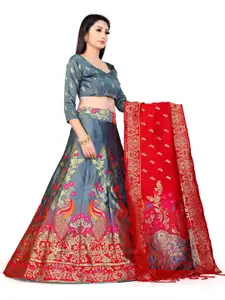 LeeliPeeri Designer Women Printed Semi-Stitched Lehenga & Unstitched Blouse With Dupatta