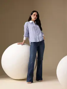 Chemistry Pure Cotton Striped Casual Shirt