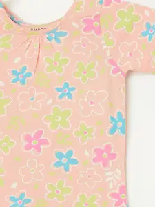 Juniors by Lifestyle Girls Floral Printed Round Neck T-shirt