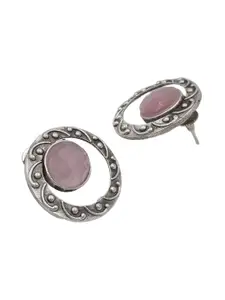 Sangria Women Silver-Plated Stone Studded Earrings