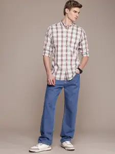 Nautica Classic Tartan Checks Opaque Pure Cotton Casual Shirt