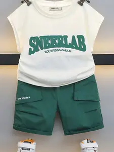 INCLUD Boys Printed Sleeveless T-shirt With Short