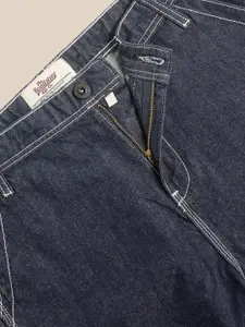 Roadster The Lifestyle Co Men Contrast Stitch Carpenter Style Relaxed Fit Denim Shorts