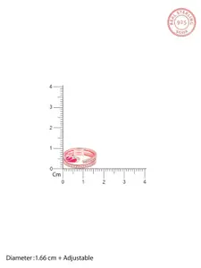 GIVA 925 Silver Rose Gold Stone-Studded Finger Ring